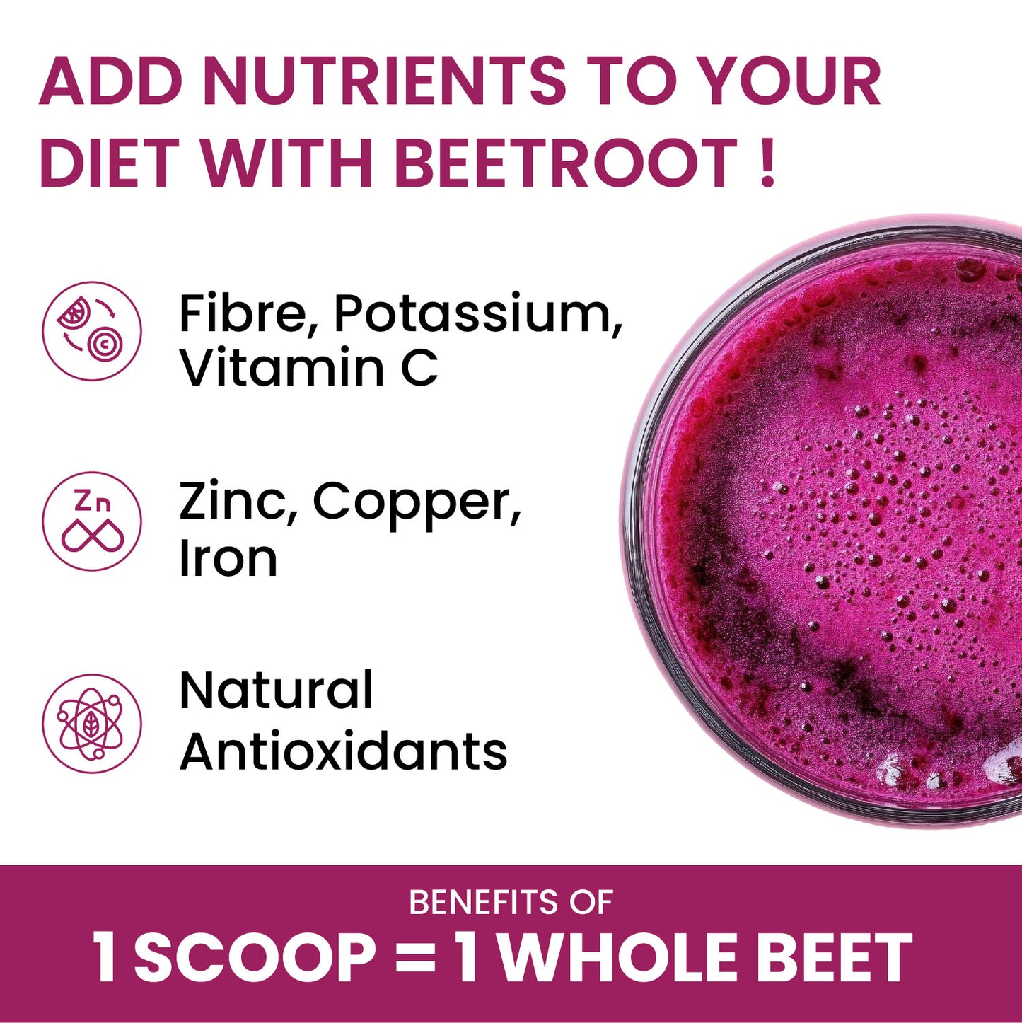 Vlado's Himalayan Organics Beetroot Powder For Face, Skin & Hair I Drinking | Eating | 100% Pure | Boost Energy | Shining Skin | Rich In Antioxidants Natural Brightening, Anti-Aging & Glowing Complexion 100g