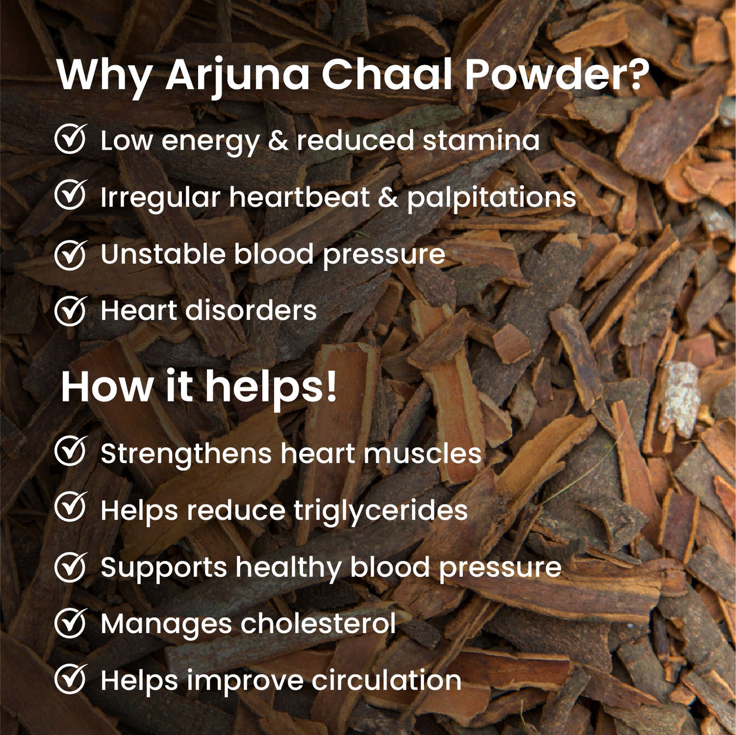 Vlado's Himalayan Organics Arjun Chaal Powder-500G | 100% Natural & Pure Herbal Arjun Ki Chaal Powder For Men & Women I USDA Organic | To Support Heart Health & Promote Good Cholesterol