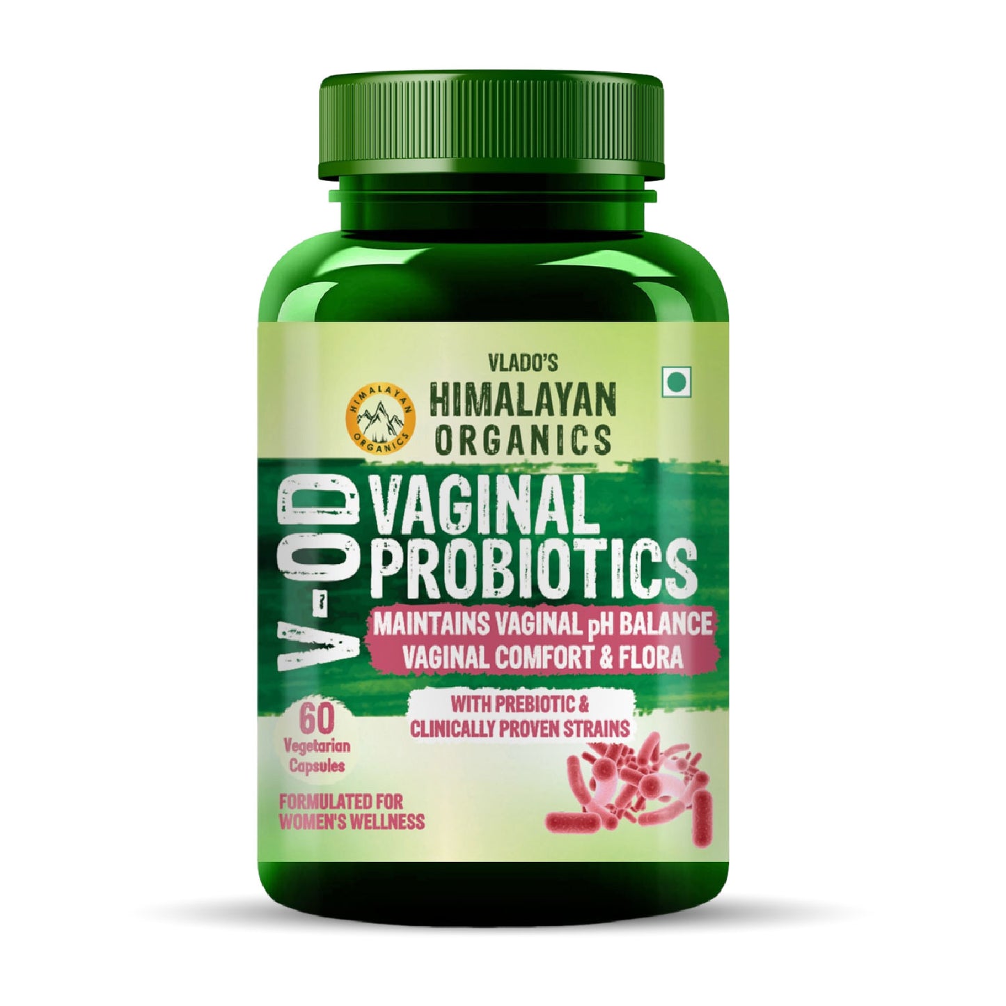 Vlado's Himalayan Organics Vaginal Probiotics for Women pH Balance with Prebiotics & Lactobacillus Probiotic Blend - Vaginal Health Supplement - I Clinically Proven Strains & 10 billion CFU I PromoteVaginal Odor & Vaginal Flora - 60 Veg Capsules