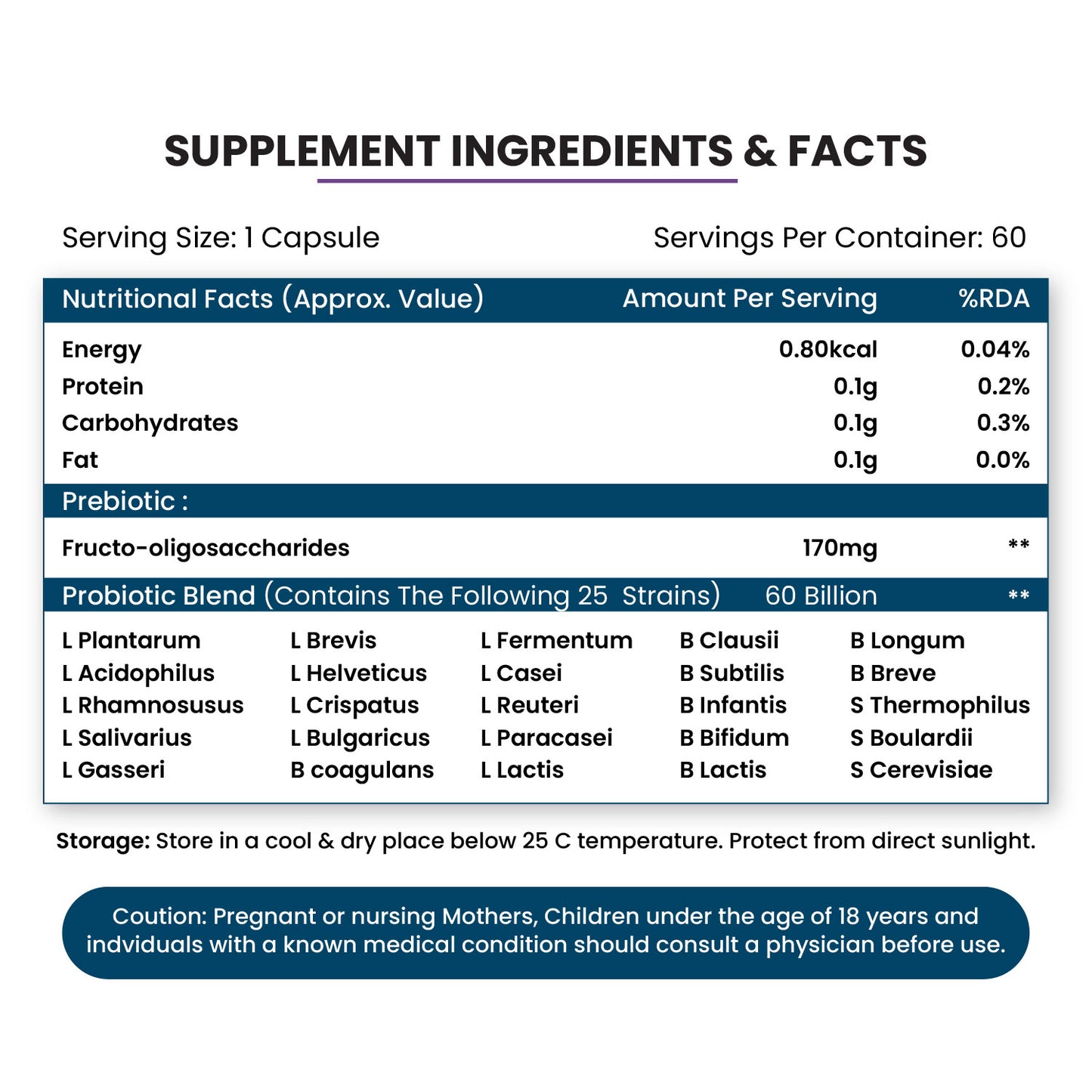 Vlado’s Himalayan Organic Probiotics 60 Billion CFU + 170Mg Prebiotics + 24 Strains Supplement | Better Nutrient Absorption | Healthy Digestion, Stronger Immunity & Overall Wellness - 60 Veg Capsules