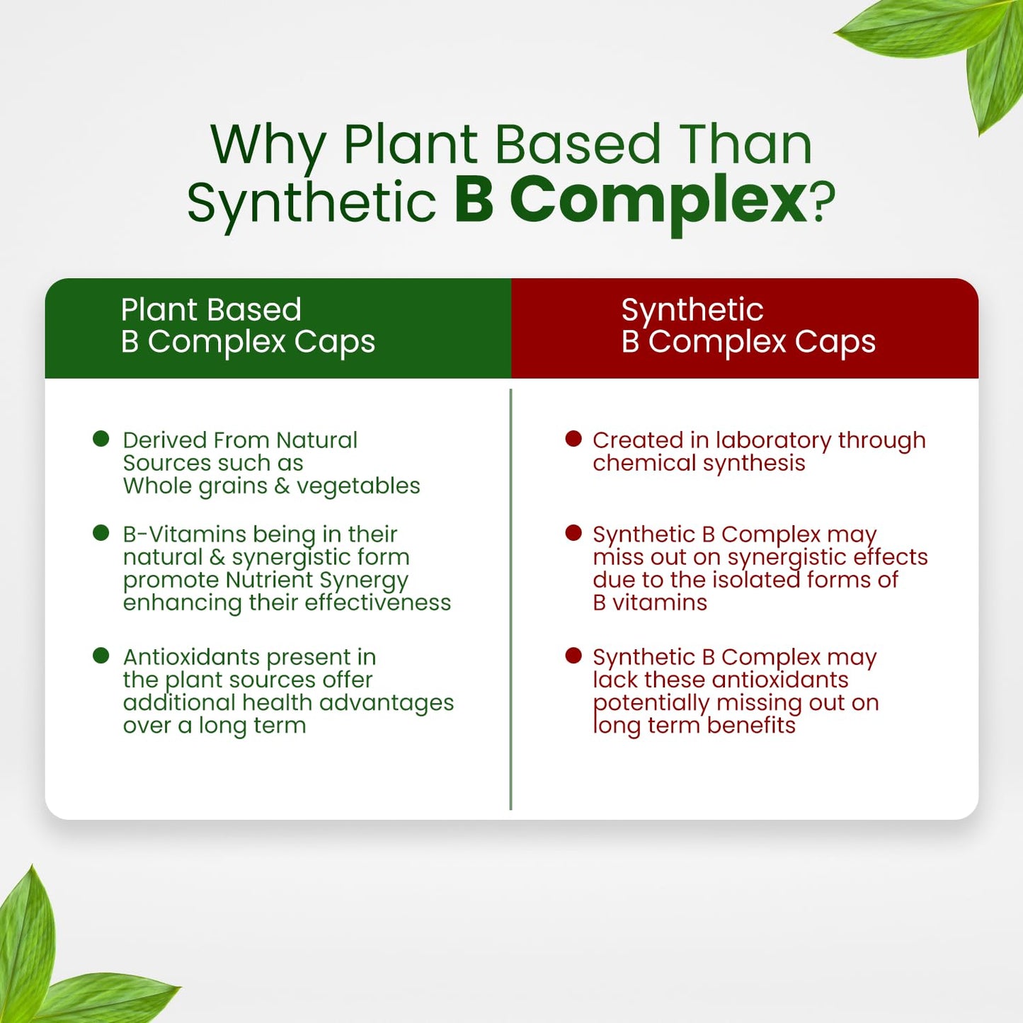 Himalayan Organics Plant Based B Complex Vitamin with 100% RDA B1, B2, B3, B5, B6, B9 & B12 - 60 Veg Capsules