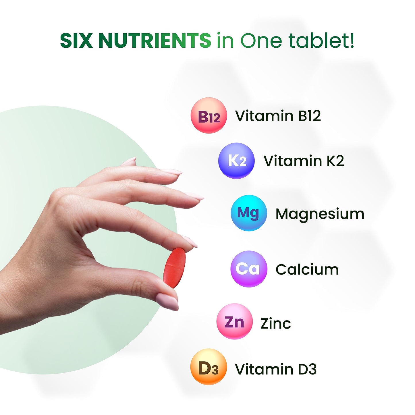 Himalayan Organics Calcium Magnesium Zinc Vitamin D3, B12 & K - 120 Vegetarian Tablets