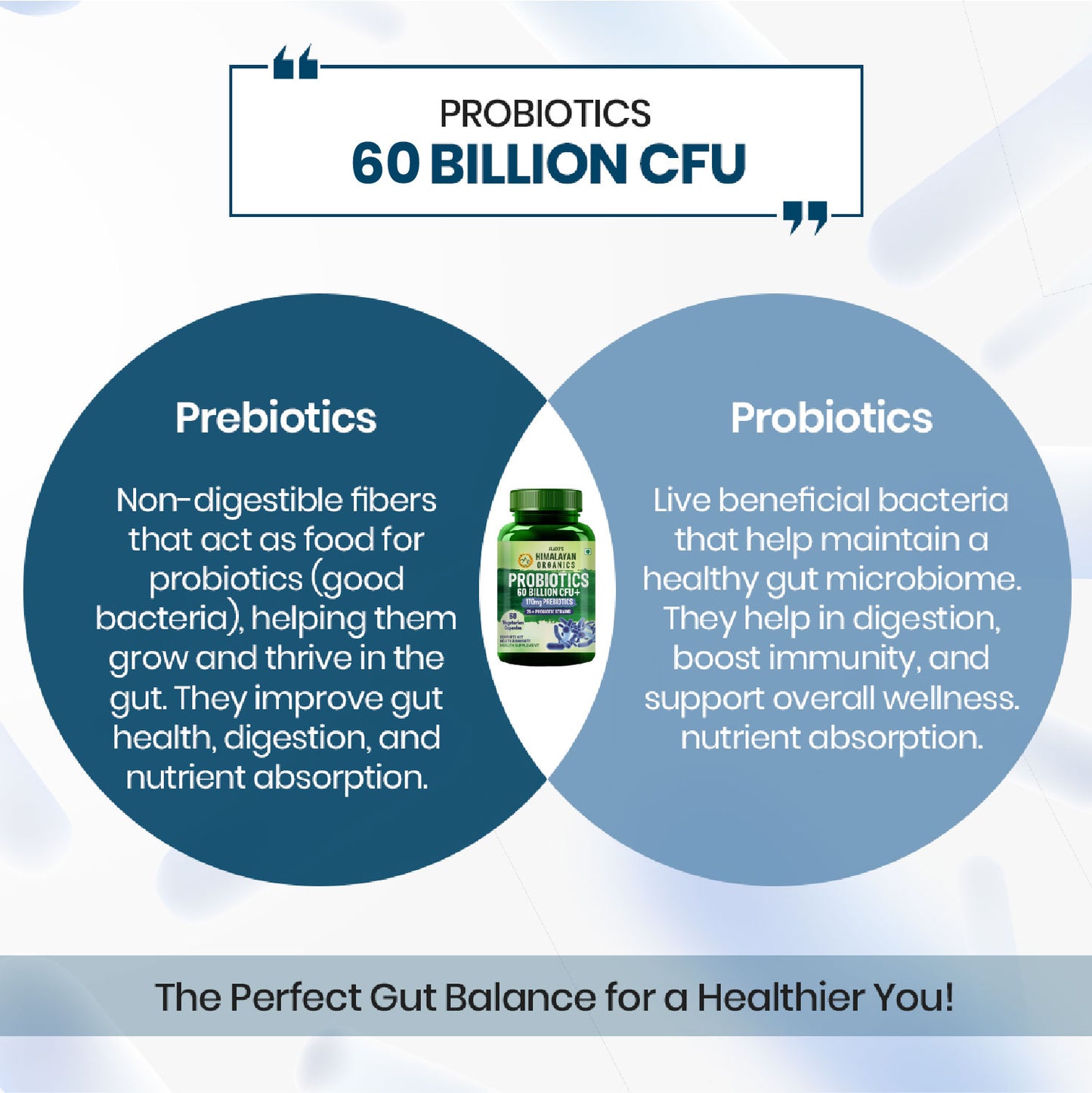 Vlado’s Himalayan Organic Probiotics 60 Billion CFU + 170Mg Prebiotics + 24 Strains Supplement | Better Nutrient Absorption | Healthy Digestion, Stronger Immunity & Overall Wellness - 60 Veg Capsules