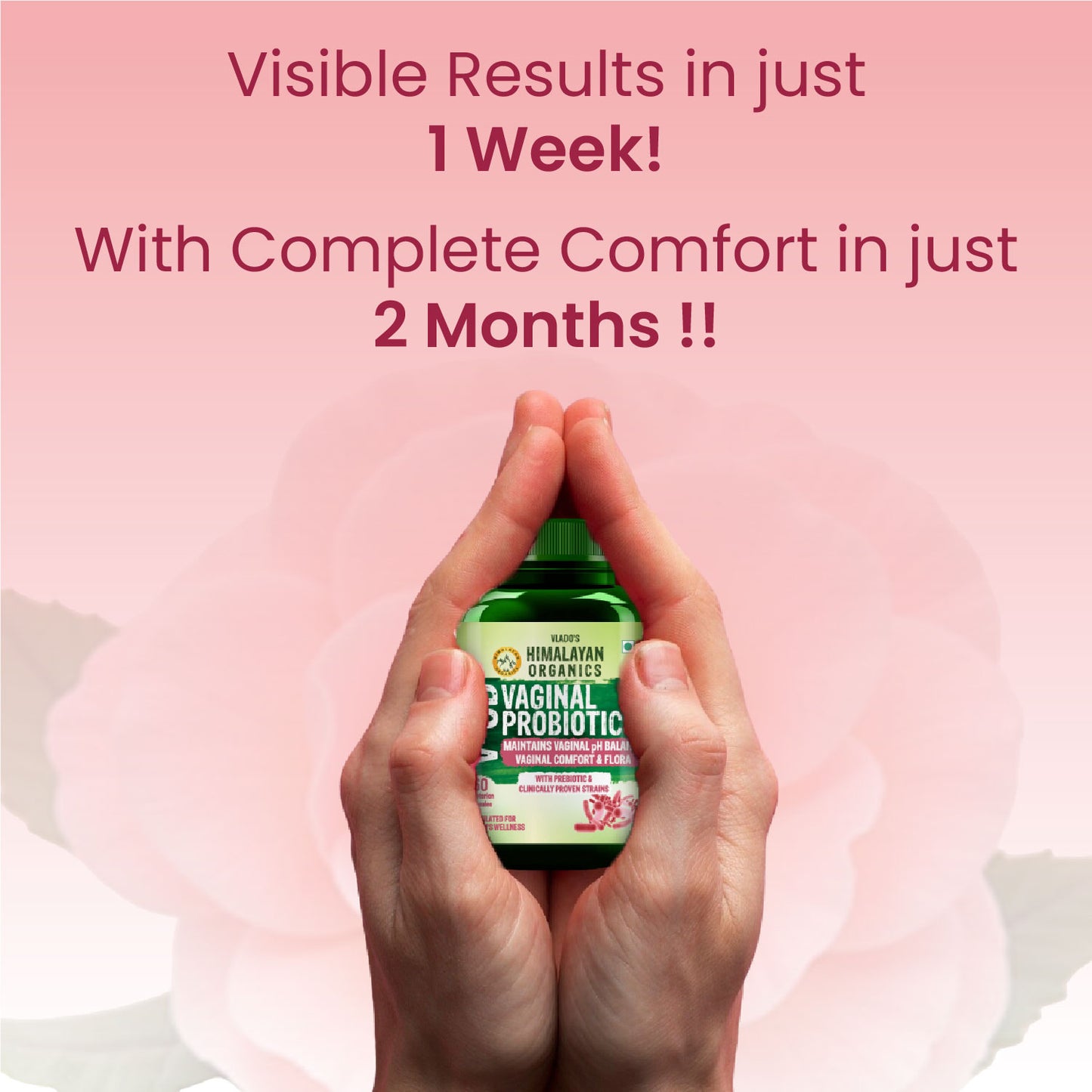 Vlado's Himalayan Organics Vaginal Probiotics for Women pH Balance with Prebiotics & Lactobacillus Probiotic Blend - Vaginal Health Supplement - I Clinically Proven Strains & 10 billion CFU I PromoteVaginal Odor & Vaginal Flora - 60 Veg Capsules