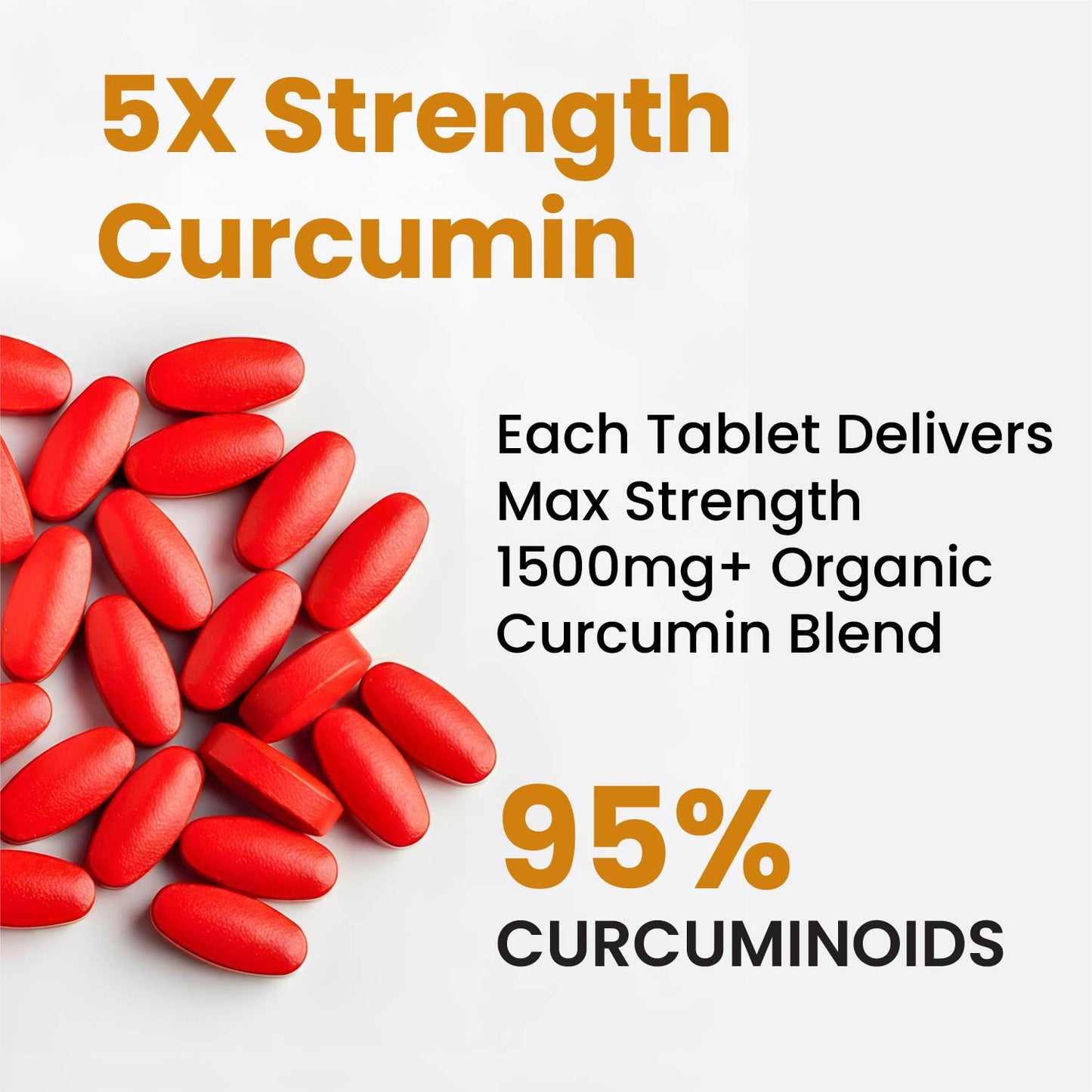 Vlado's Himalayan Organics - Organic Curcumin Tablets 1500+ Mg/Serving with Black Pepper and 95% Curcuminoids | Anti inflammatory Supplement for Adults | With Curcuma Longa, Turmeric | 60 Veg Tablets