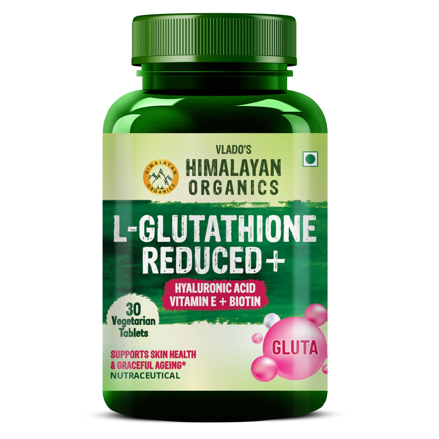 Vlado's Himalayan Organics L-Glutathione Reduced + With Hyaluronic Aci Vlado's Himalayan Organics Vlado's Himalayan Organics L-Glutathione Reduced + With Hyaluronic Aci Vlado's Himalayan Organics