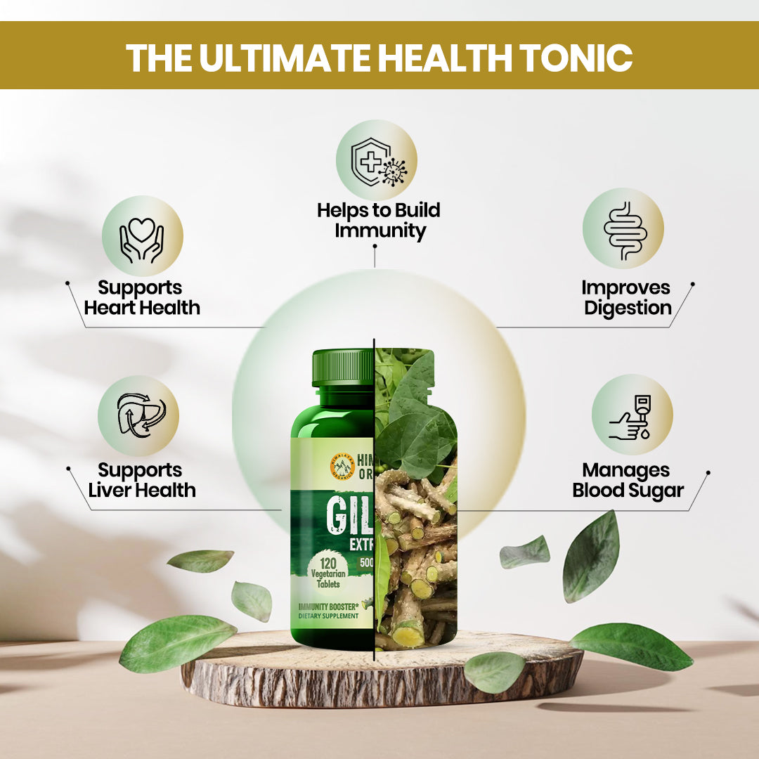 Vlado's Himalayan Organics Giloy Extract | Immunity Booster | Helps in Blood Purification | 120 Veg Tablets