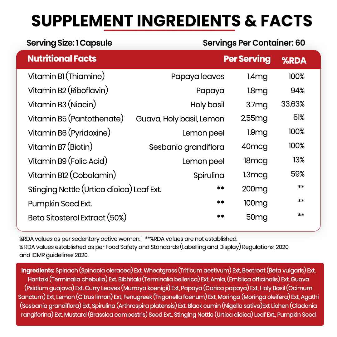 Vlado's Himalayan Organics Plant Based DHT Blocker | Goodness Of Nettle Leaves | 60 Veg Capsules