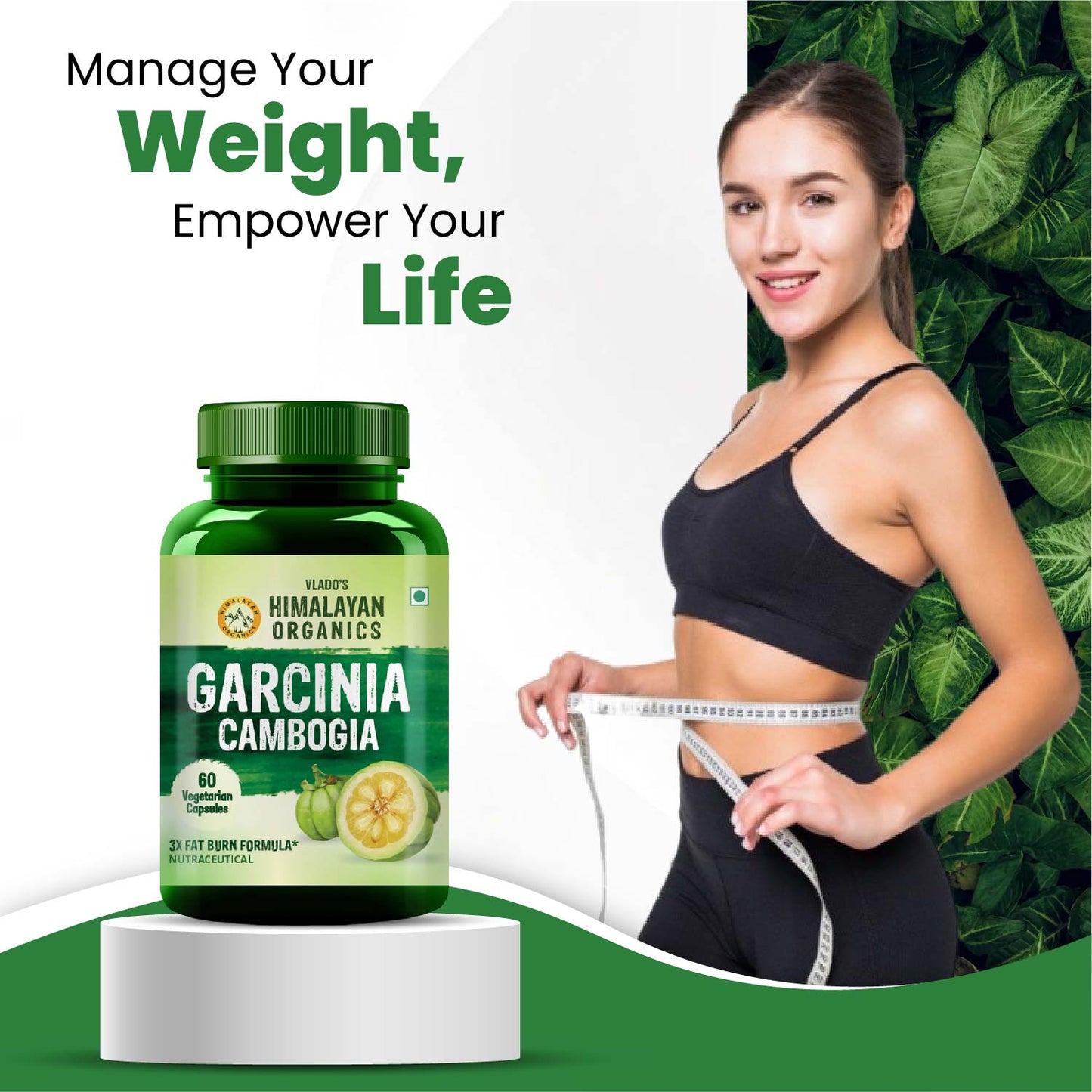 Vlado's Himalayan Organics Garcinia Cambogia Supplement for Weight Management - 60 Veg Capsules