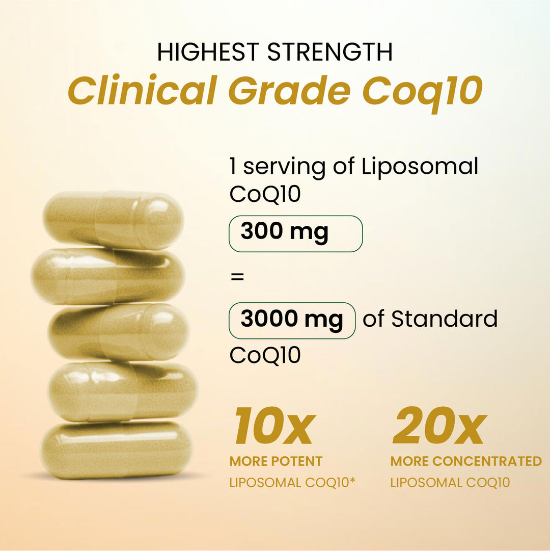 Vlado's Himalayan Organics Liposomal Coenzyme Q10 | CoQ10 Supplement 300mg+ with Magnesium, Vitamin B9 & B12, D-Chiro-Inositol, ,Garlic, Arjuna, Methyl, Folate | High Absorption I Coq10 Ubiqinol Supports Heart Health and Vascular Health  – 30 Capsules
