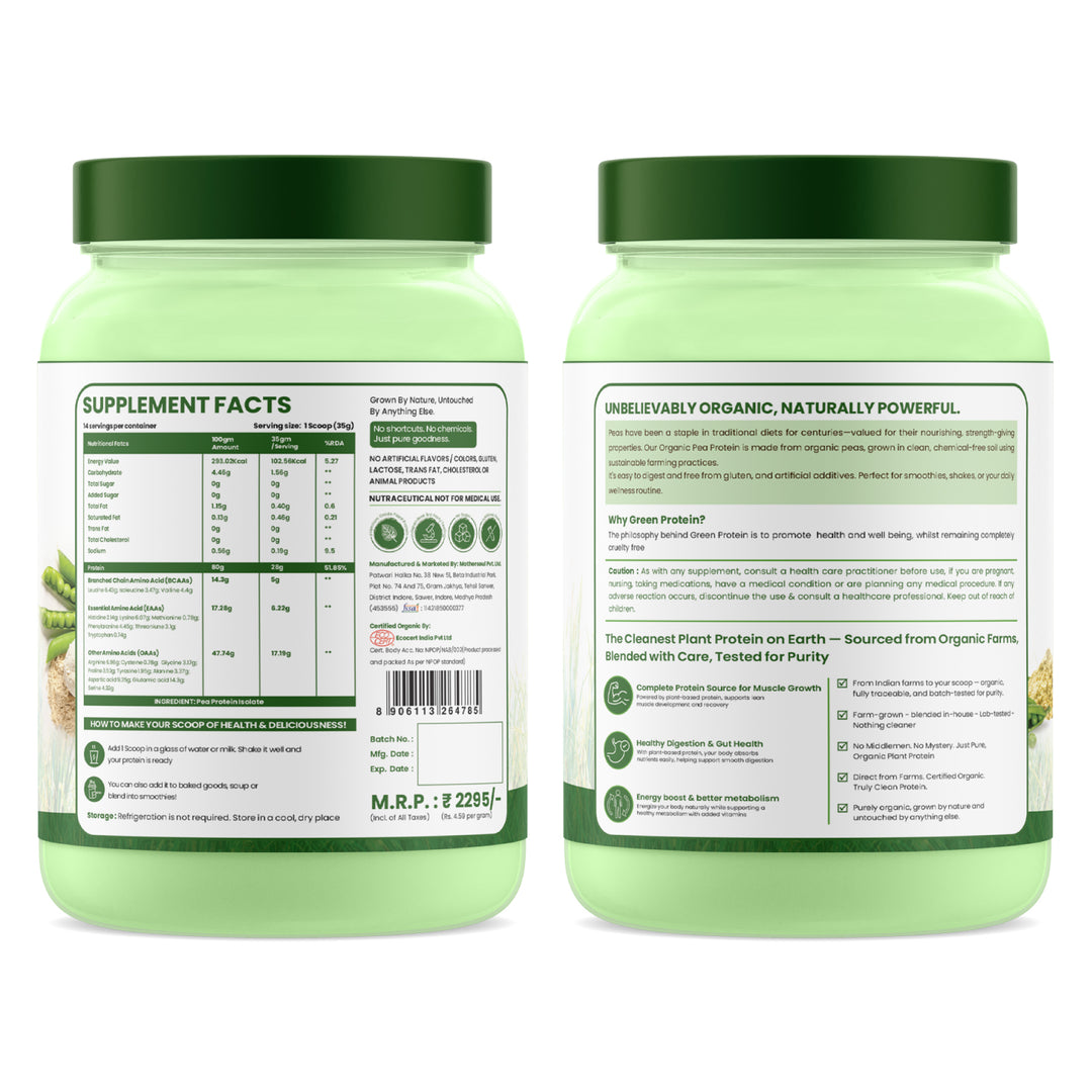 Vlado's Himalayan Organics Organic Protein ( Made with Pea ) - 500G