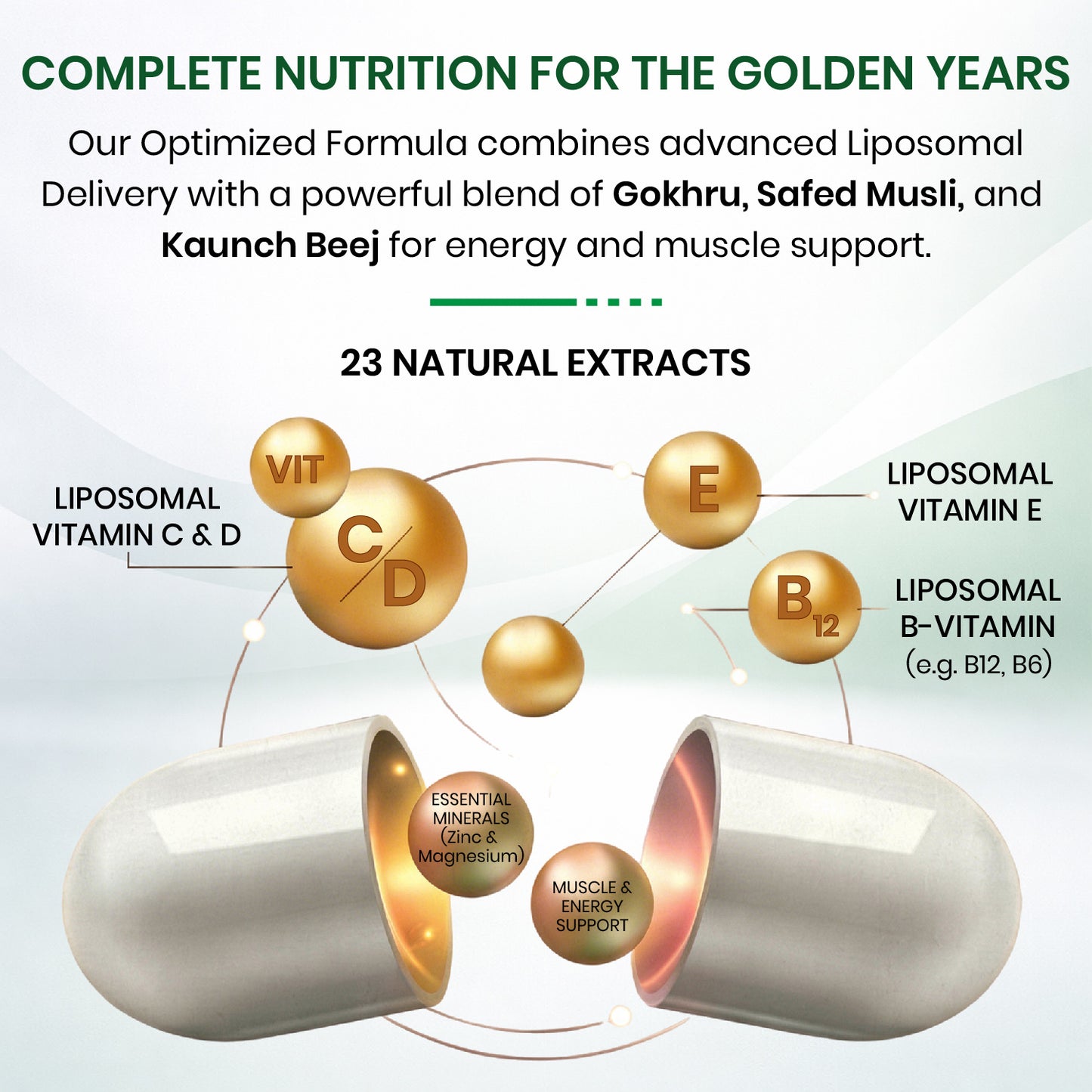 Vlado’s Himalayan Organics Liposomal Multivitamin Adult 50+ with 75+ Ingredients | Daily Health Supplement with 9+ Powerful Blends | Supports Energy, Immunity, Brain, Heart & Eye Health | 60 Veg Capsules