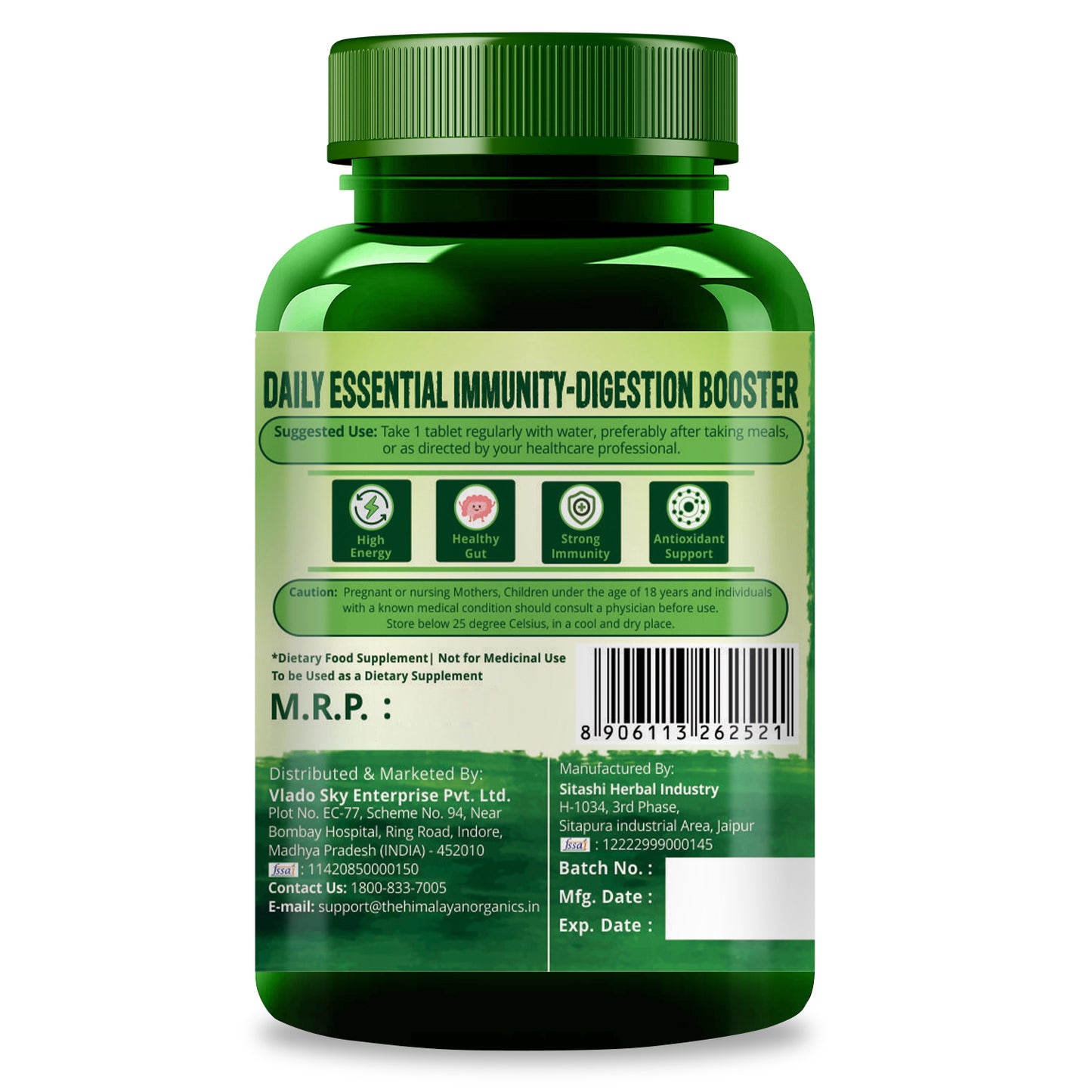Himalayan Organics Immunity Multivitamin with Probiotics with Vitamin C, D, K2, Zinc, Ginseng, Giloy, Biotin For Men & Women - 180 Veg Tablets