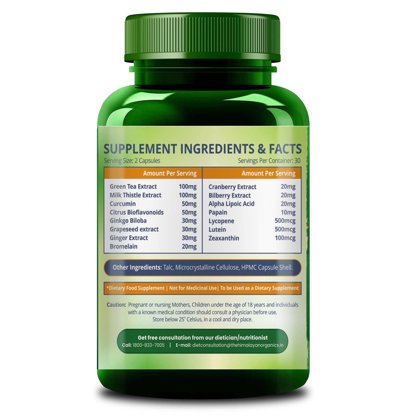 Himalayan Organics Super Antioxidant Supplement | Powerhouse of Antioxidant for Overall Health (60 Capsules)