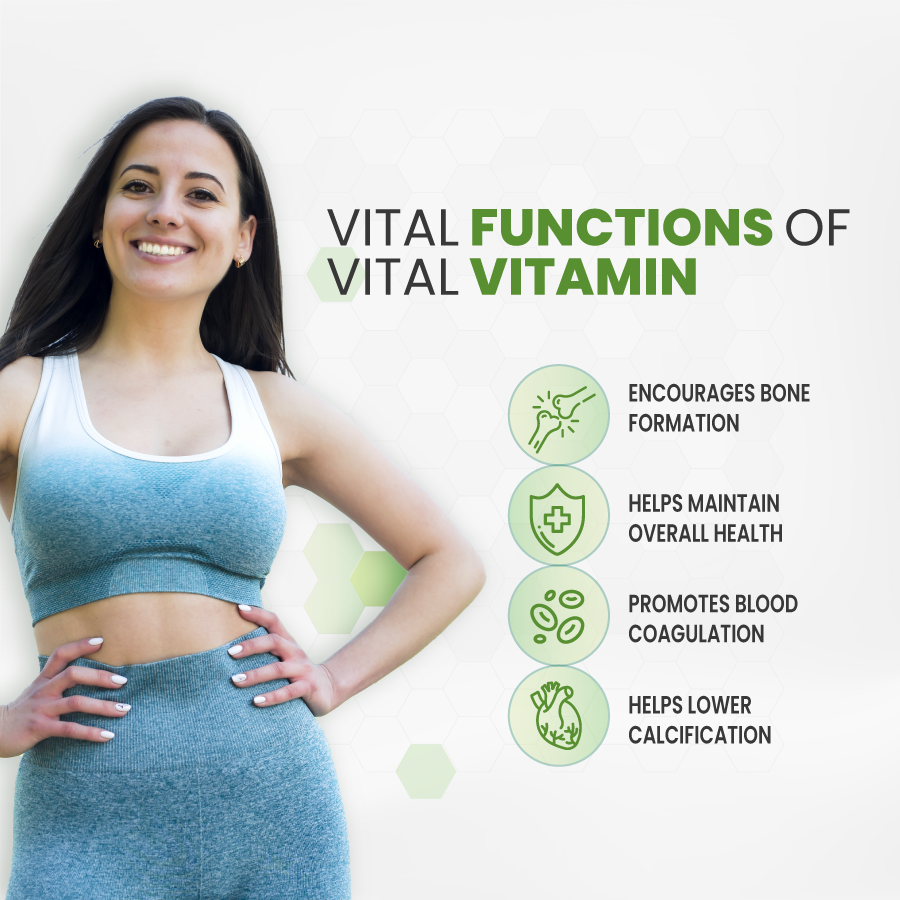 Himalayan Organics Plant-Based Vitamin K2 Supplement Supports Stronger Bone & Heart Health - 120 Veg Capsules