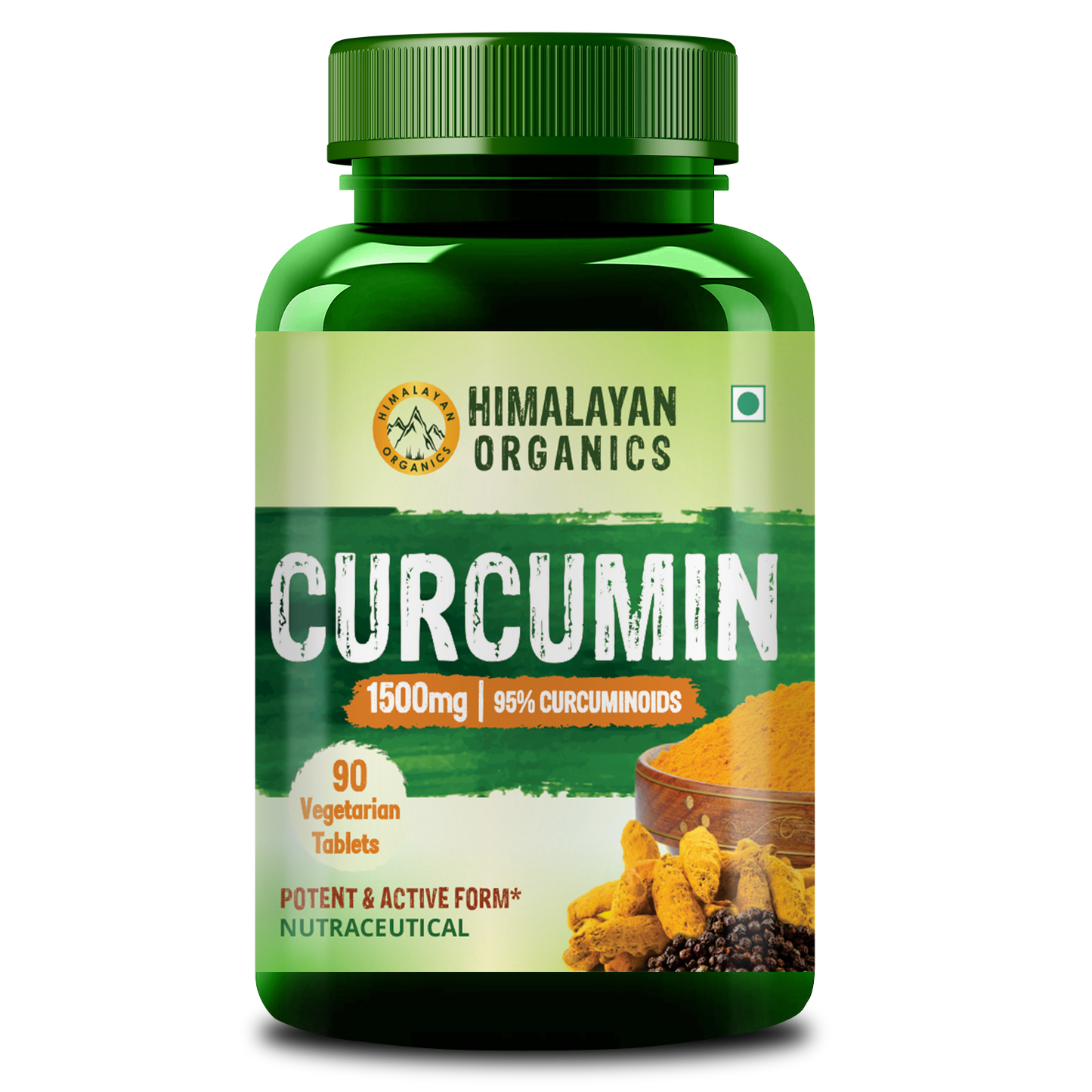 Himalayan Organics Curcumin With Biopiperine 1500mg Tablets With 95% Curcuminoids Supplements For Better Absorption | Good For Skin & Joint pains | Immunity Booster for Men And Women - 90 Veg Tablets