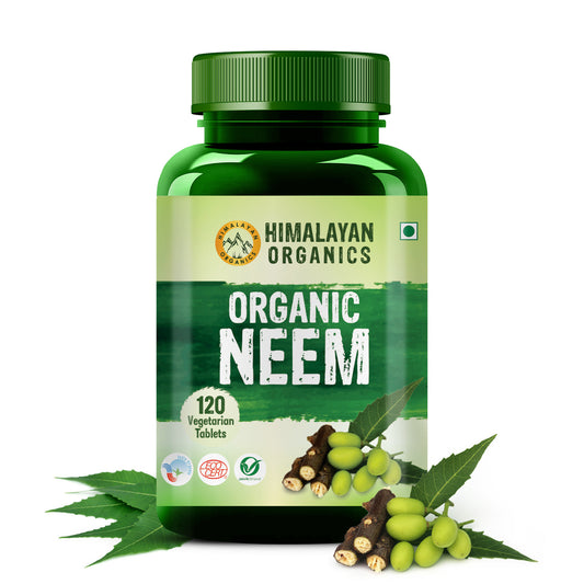 Vlado's Himalayan Organics Organic Neem Tablets | Helps In Purification of Blood | Healthy Skin & Hair (120 Tablets)