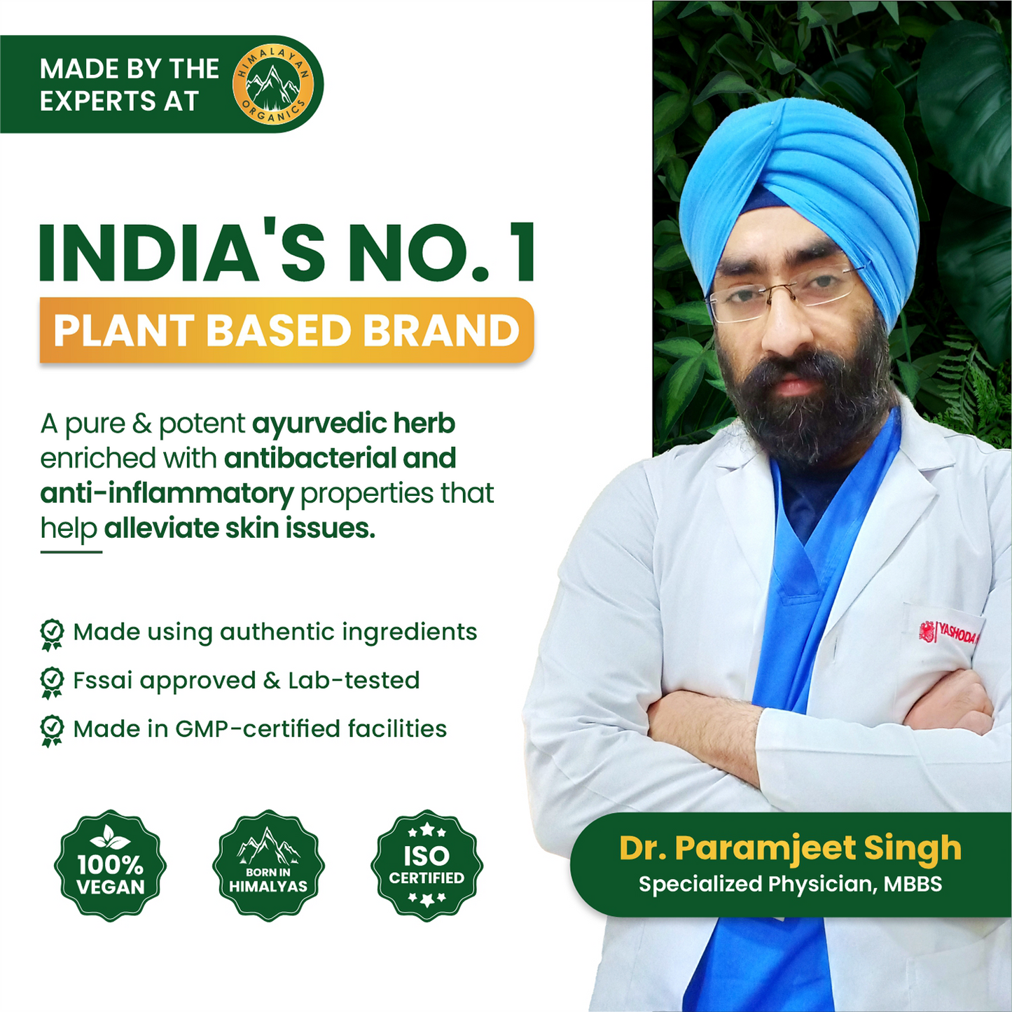 Vlado's Himalayan Organics Organic Neem Tablets | Helps In Purification of Blood | Healthy Skin & Hair (120 Tablets)