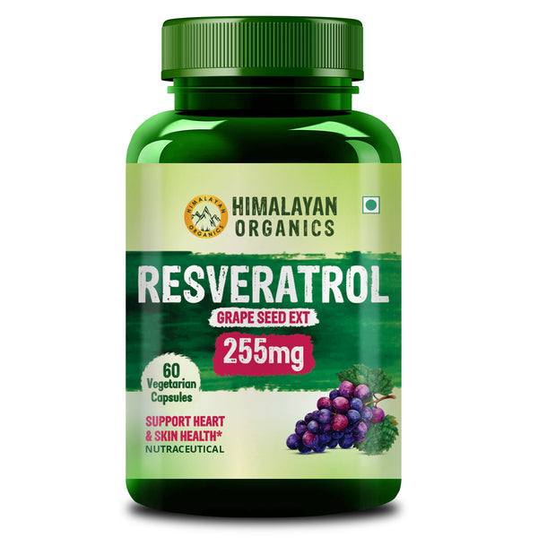 Himalayan Organics Resveratrol 255mg with Grape Seed Extract Supplemen