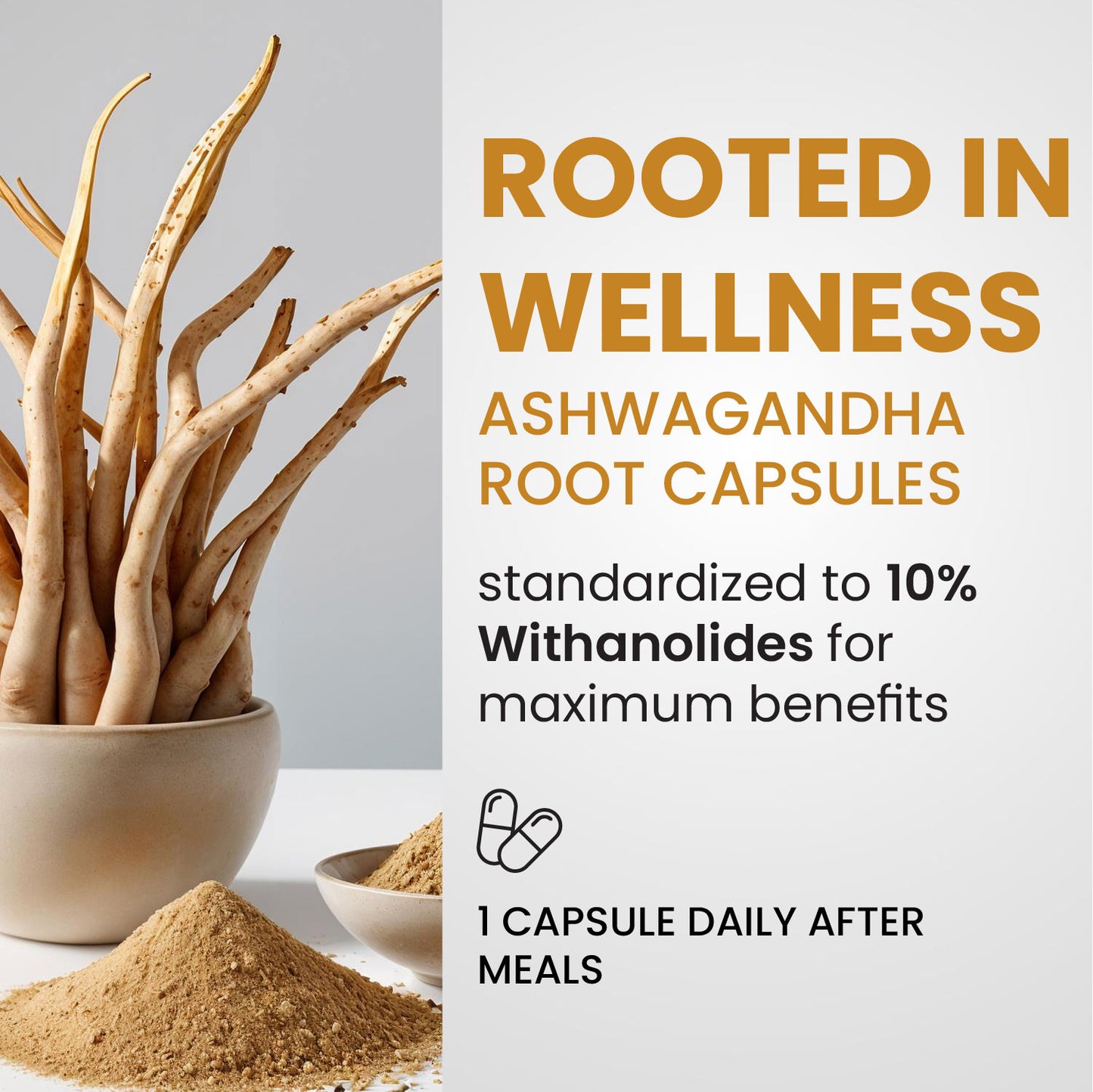 Vlado's Himalayan Organics Pure Ashwagandha -10% Withanolides with Ultra High Potency - 600MG - Highly Concentrated & Third-Party Lab Tested - Ayurvedic Supplement - Focus, Mood Support, Increase Energy, Strength - 30 Capsules