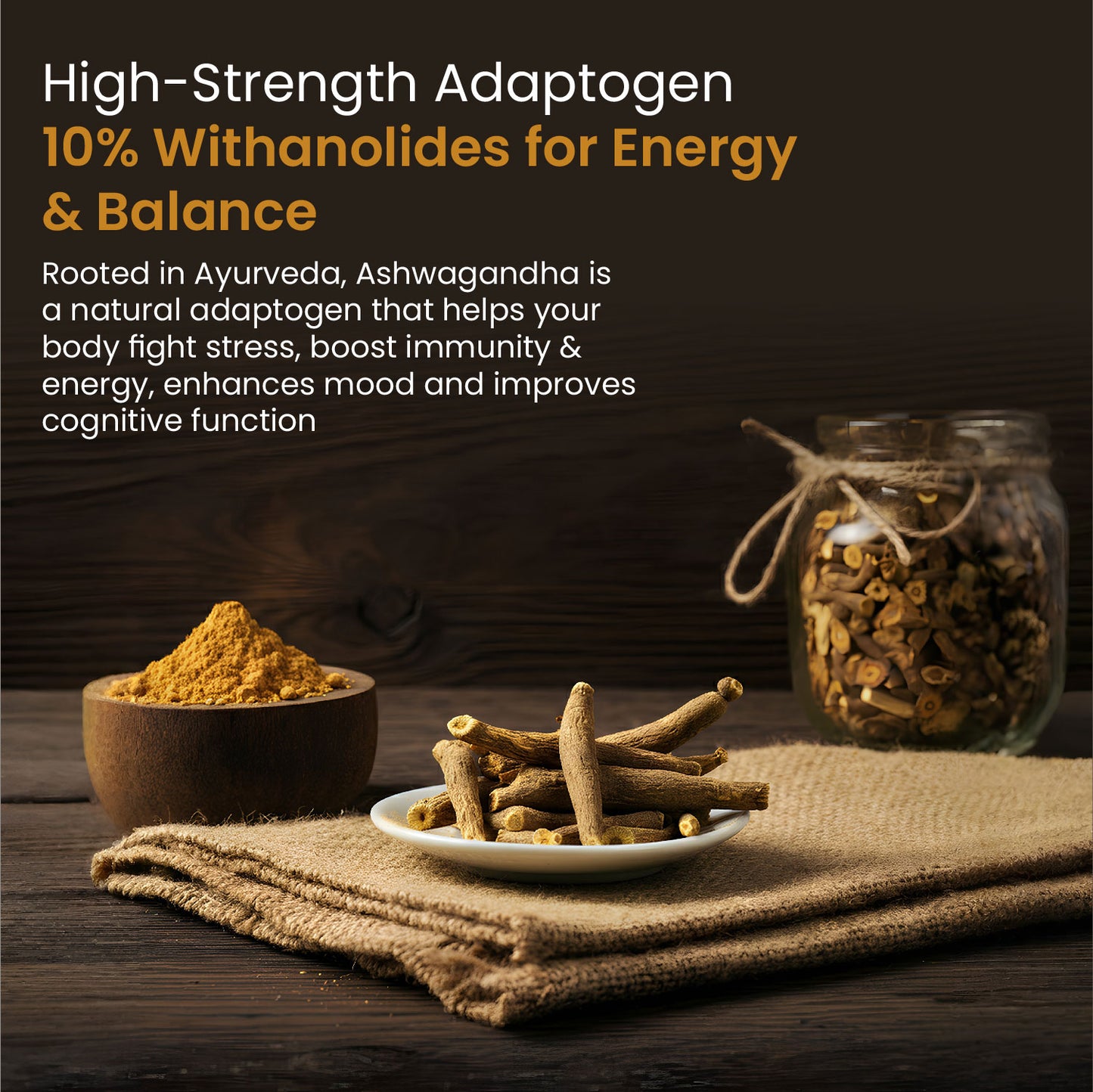 Vlado's Himalayan Organics Pure Ashwagandha -10% Withanolides with Ultra High Potency - 600MG - Highly Concentrated & Third-Party Lab Tested - Ayurvedic Supplement - Focus, Mood Support, Increase Energy, Strength - 30 Capsules