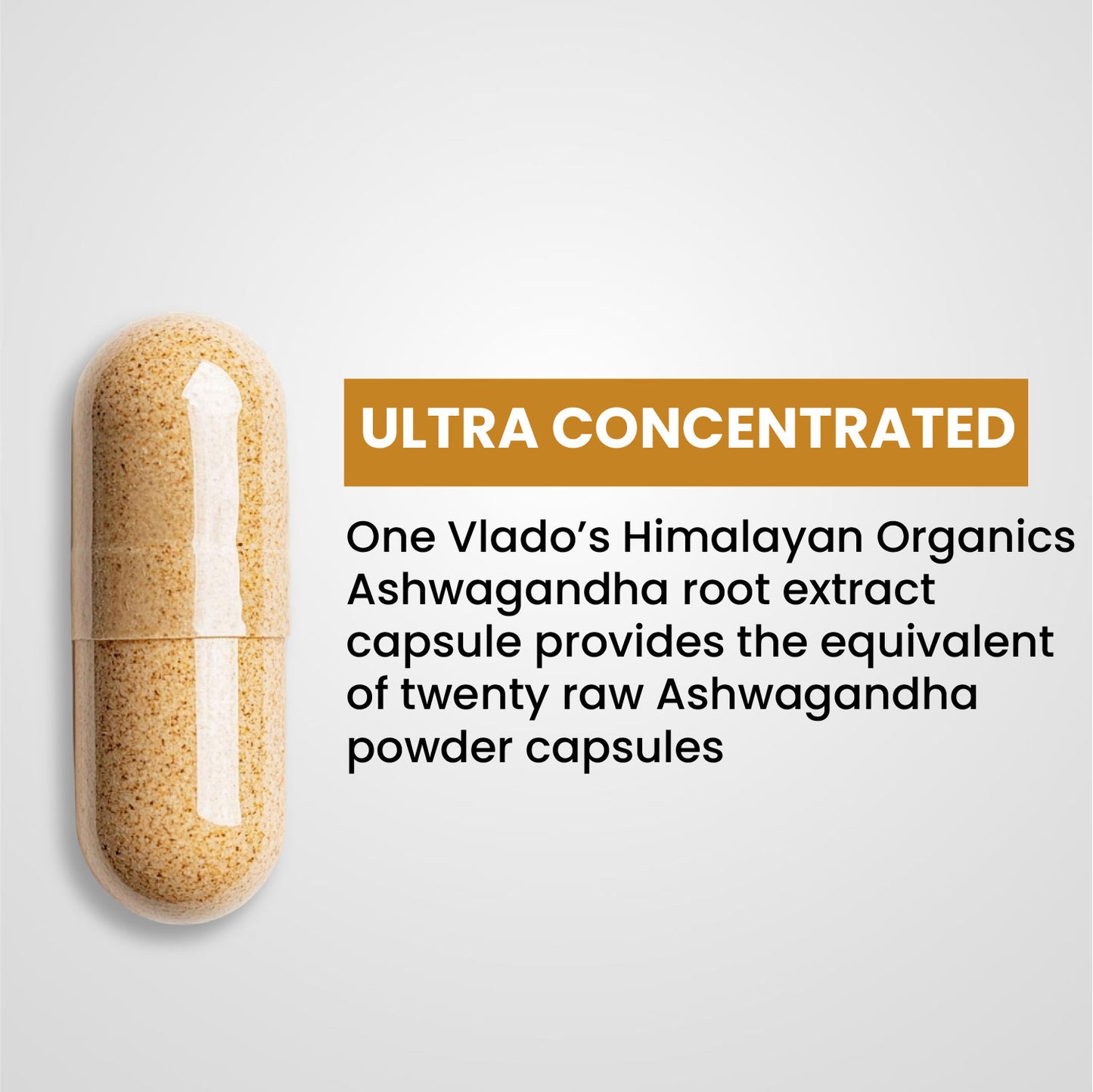 Vlado's Himalayan Organics Ashwagandha -25 % Withanolides with Maximun High Potency - 600MG - Highly Concentrated & Third-Party Lab Tested - Ayurvedic Supplement - Focus, Mood Support, Increase Energy, Strength  1st in India - 30 Capsules