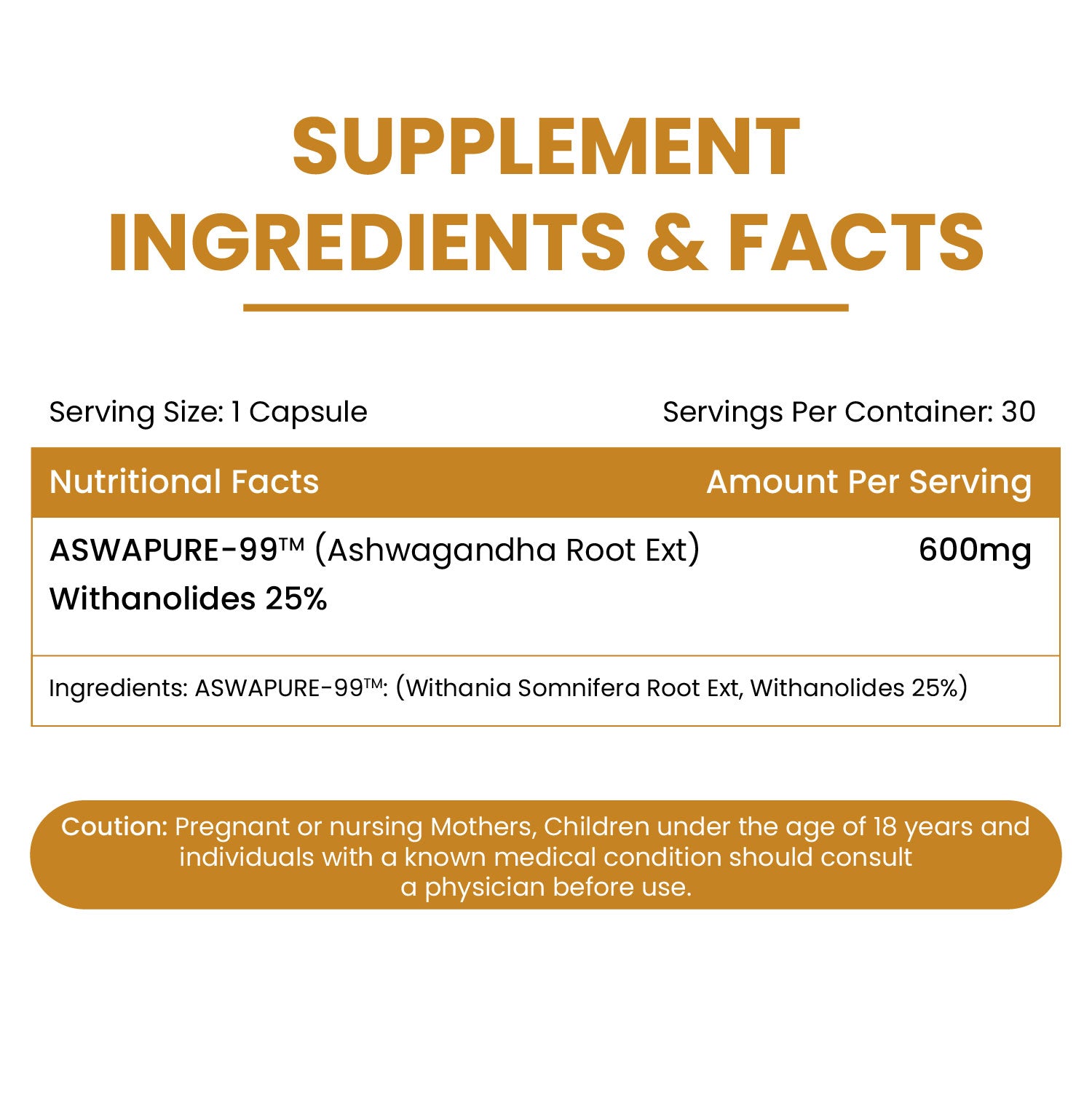 Vlado's Himalayan Organics Ashwagandha -25 % Withanolides with Maximun High Potency - 600MG - Highly Concentrated & Third-Party Lab Tested - Ayurvedic Supplement - Focus, Mood Support, Increase Energy, Strength  1st in India - 30 Capsules
