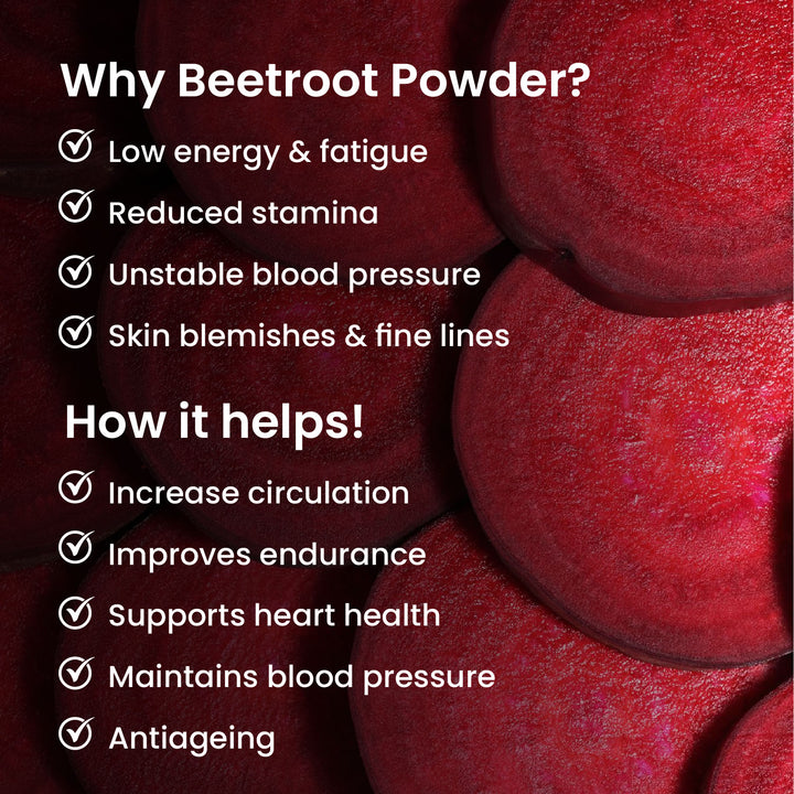 Vlado's Himalayan Organics Beetroot Powder For Face, Skin & Hair I Drinking | Eating | 100% Pure | Boost Energy | Shining Skin | Rich In Antioxidants Natural Brightening, Anti-Aging & Glowing Complexion 100g
