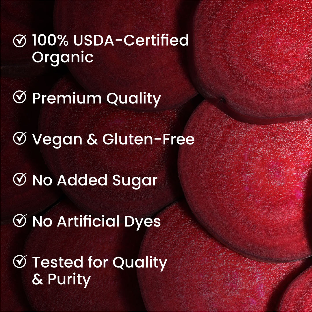 Vlado's Himalayan Organics Beetroot Powder For Face, Skin & Hair I Drinking | Eating | 100% Pure | Boost Energy | Shining Skin | Rich In Antioxidants Natural Brightening, Anti-Aging & Glowing Complexion 100g