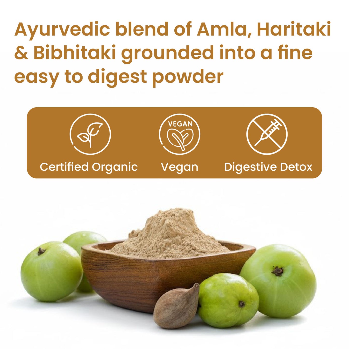 Vlado's Himalayan Organics Triphala Powder - 100 GM | Triphala Churna For Gut, Immune & Intestinal Health | Colon & Digestion, For Balanced Bowel & Gut Health, Contains Bioactives and Antioxidants, GMP & NPOP Certified Organic I Helps Relieve Constipation