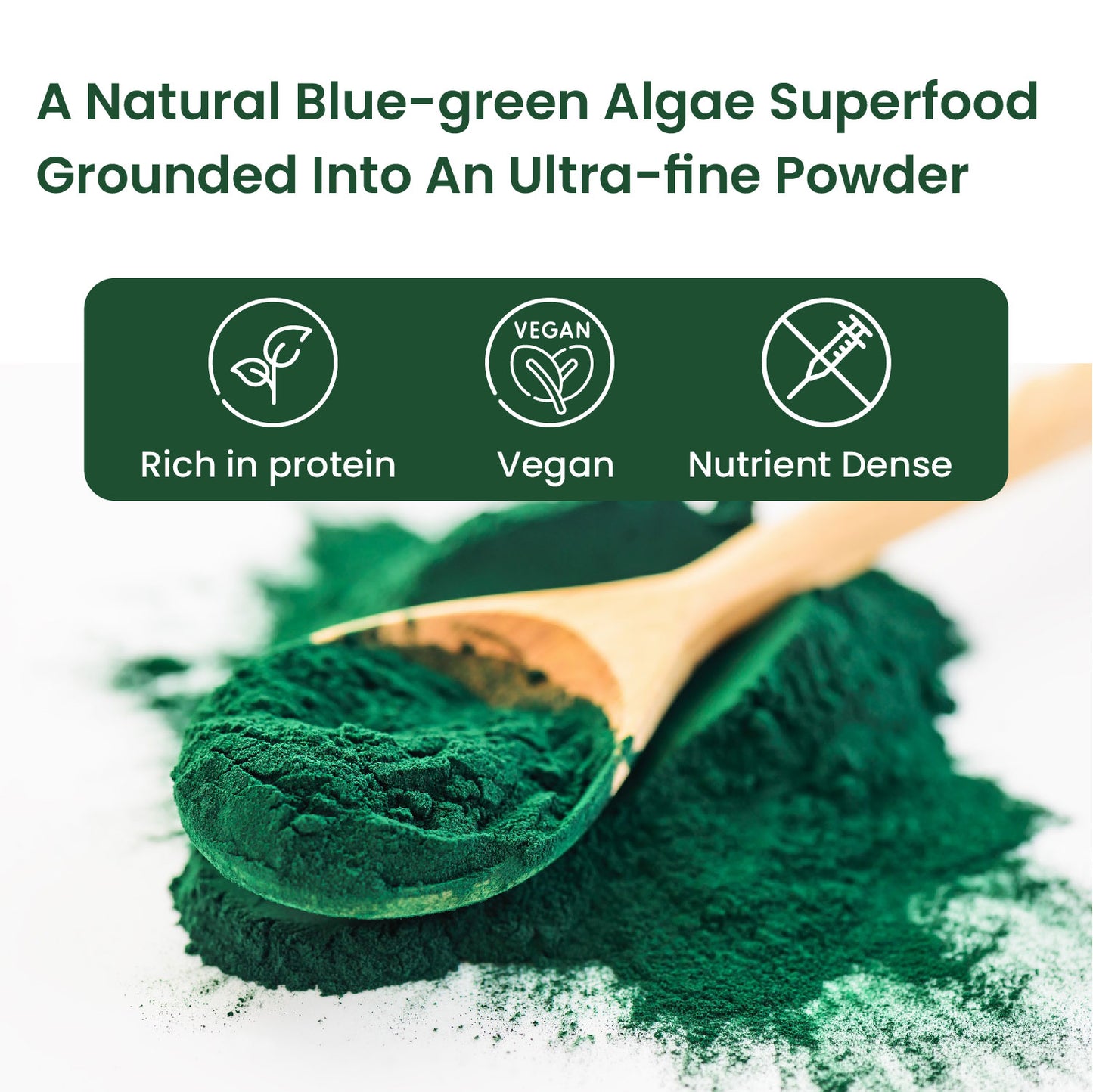 Vlado's Himalayan Organics Spirulina Powder (100g) | For Men & Women | Contains 62% Protein I Natural Superfood | Rich in Protein, Vitamins & Minerals | Boost Energy & Immunity | Support Digestion & Skin health