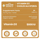 Vlado's Himalayan Organics Vitamin D3 5000IU - Chewable Vitamin D Tablets | Cholecalciferol Vitamin D3 Supplement for Bone & Immunity | For Men And Women | Orange Flavour - 60 Tablets