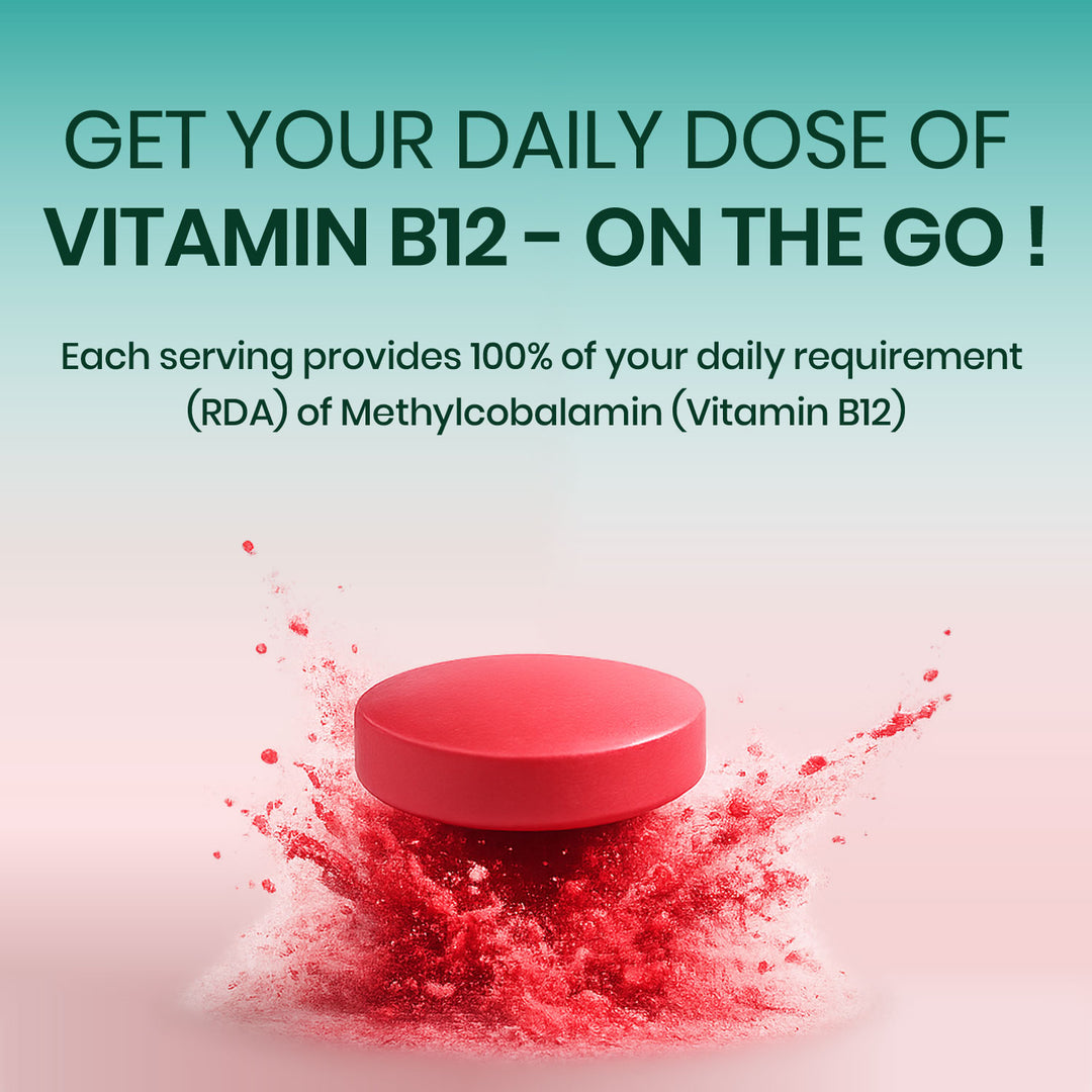 Vlado's Himalayan Organics Methylcobalamin Vitamin B12 1500mcg Supplement for Men & Women -10 Tablets (1 Strip)