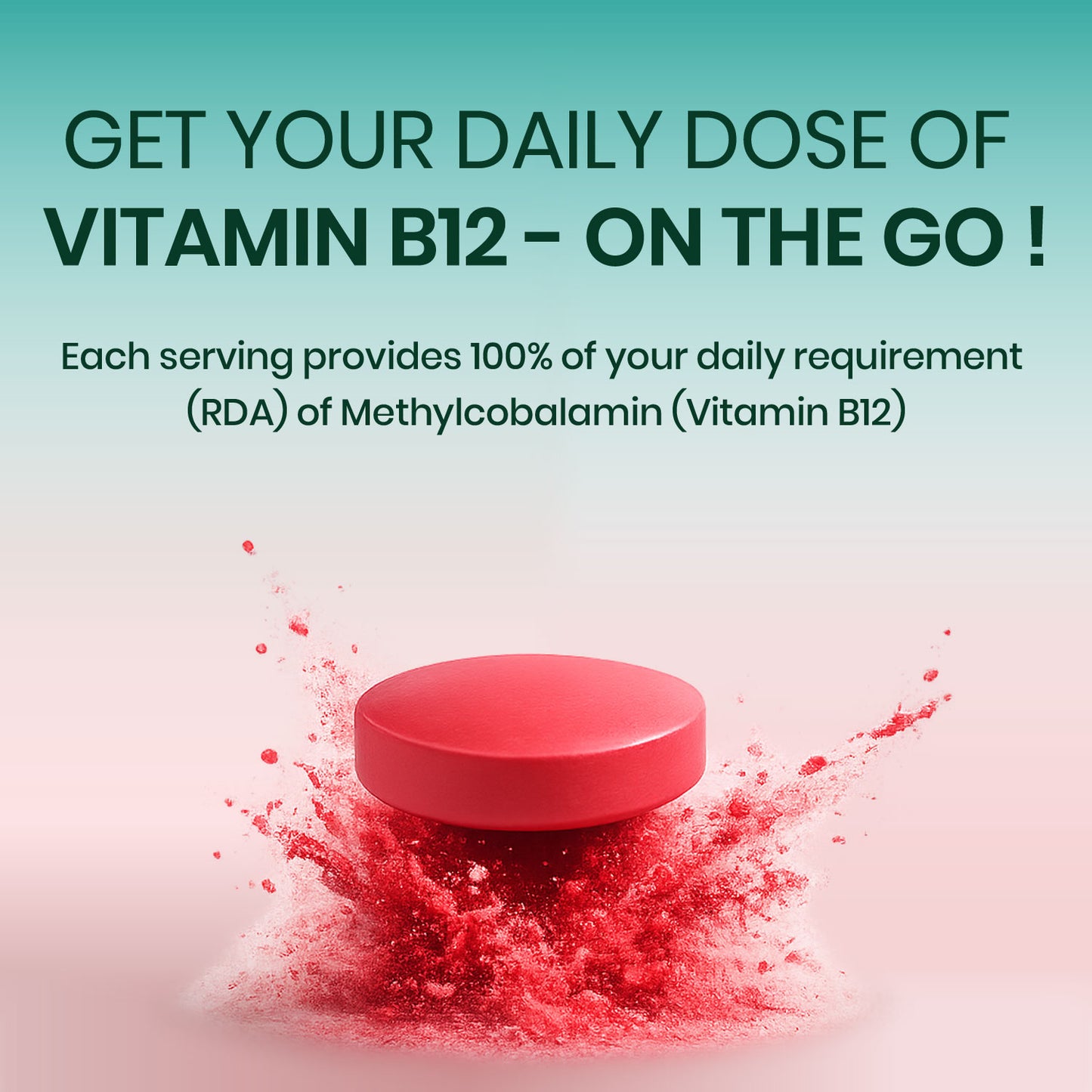 Vlado's Himalayan Organics Methylcobalamin Vitamin B12 1500mcg Supplement for Men & Women -10 Tablets (1 Strip)