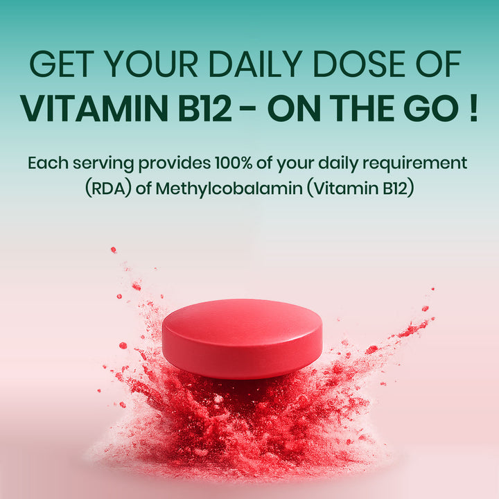 Vlado's Himalayan Organics Methylcobalamin Vitamin B12 1500mcg Supplement for Men & Women -10 Tablets (1 Strip)