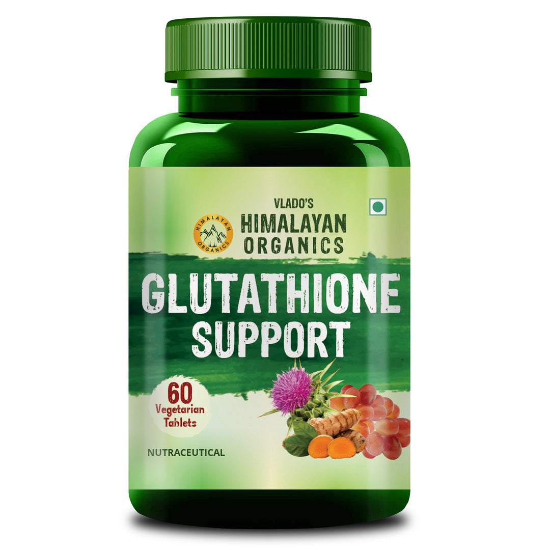 Vlado's Himalayan Organics Glutathione Builder for Anti-Ageing & Skin Brightening with ( Vitamin C, E, B6 & Curcumin ) - 60 Veg Tablets