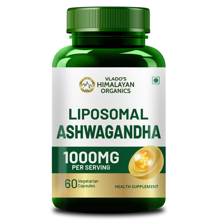 Vlado's Himalayan Organics Liposomal Ashwagandha 1000mg/Serve || Energy & Endurance || 60 Veg Capsules