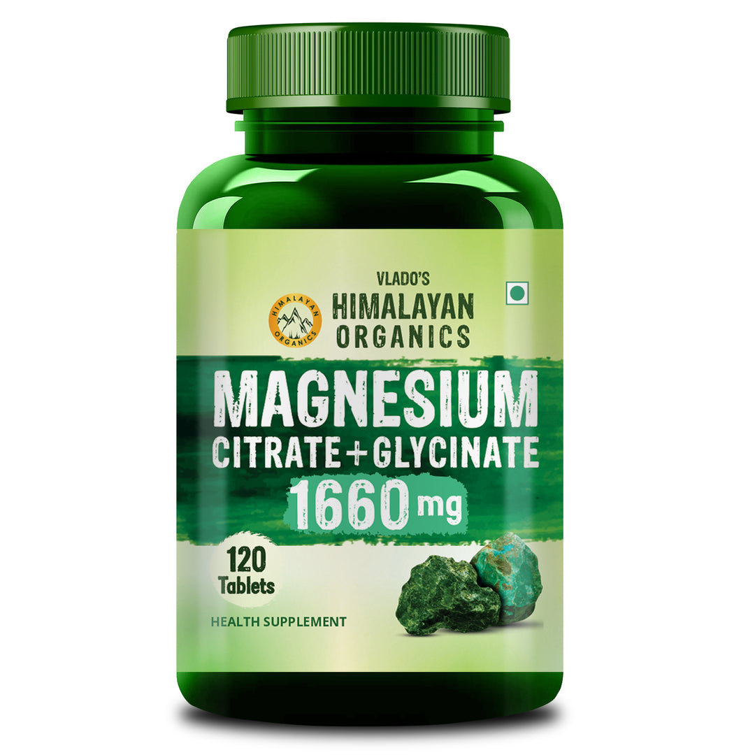 Vlado's Himalayan Organics Magnesium Complex Supplement | 1660mg | with Magnesium Glycinate, Magnesium Citrate, Magnesium Oxide - 120 Veg Tablets
