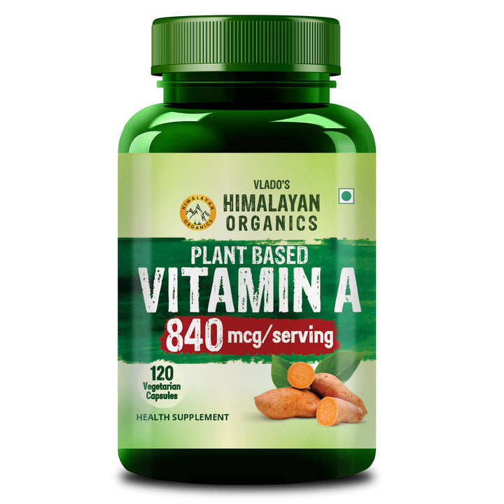 Vlado's Himalayan Organics Vitamin A Supplement Supports Healthy Eye Sight | Natural Anti-Oxidant (120 Capsules)