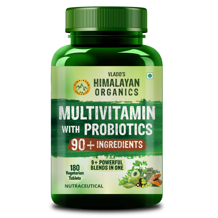 Vlado's Himalayan Organics Immunity Multivitamin Tablet for Men & Women with Probiotic 90+Vital Nutrients and 9+ Probiotic blends for Increase Energy & Immunity I Best Multi vitamin for Men & Women- 180 Veg Tablets