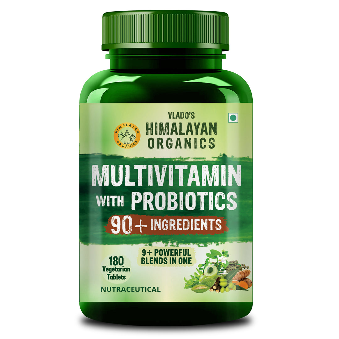 Vlado's Himalayan Organics Immunity Multivitamin Tablet for Men & Women with Probiotic 90+Vital Nutrients and 9+ Probiotic blends for Increase Energy & Immunity I Best Multi vitamin for Men & Women- 180 Veg Tablets