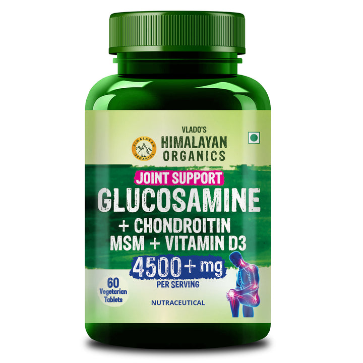 Vlado's Himalayan Organics Glucosamine Chondroitin MSM Vitamin D3 & K | 60 Vegetarian Tablets