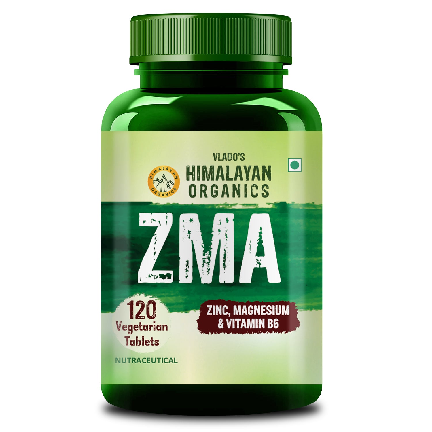 Vlado’s Himalayan Organics ZMA (Zinc Magnesium Aspartate & Vitamin B6) For Men And Women | Nighttime Sports Recovery Supplements | Boost Muscle And Bone Strength | Improve Sleep Quality - 120 Vegetarian Tablets