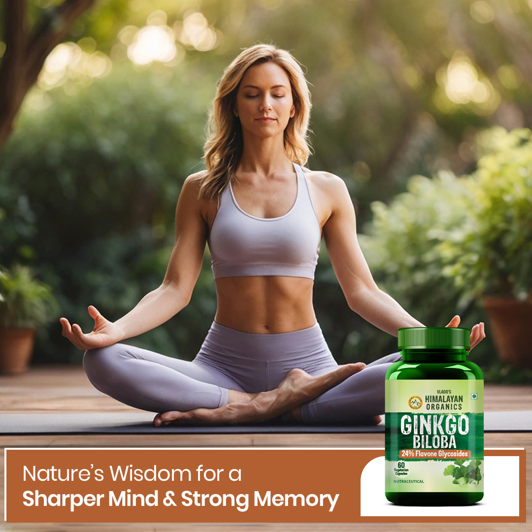 Vlado's Himalayan Organics Ginkgo Biloba for Healthy Brain Functions - 60 Capsules