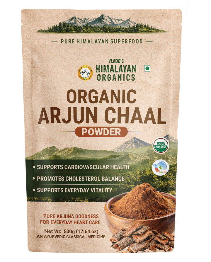 Vlado's Himalayan Organics Arjun Chaal Powder-500G |Natural & Pure Herbal Arjun Ki Chaal Powder For Men & Women I USDA Organic | To Support Heart Health & Promote Good Cholesterol
