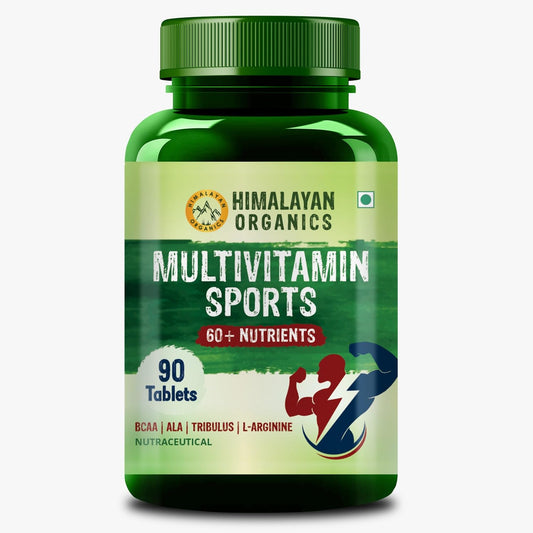 Vlado's Himalayan Organics Multivitamin Sports 60+ Nutrients | Vitamin B1,B2,B3,B5,B6,B12,A,E,C,D,K,Biotin,Calcium,Zinc - 90 Veg Tablets