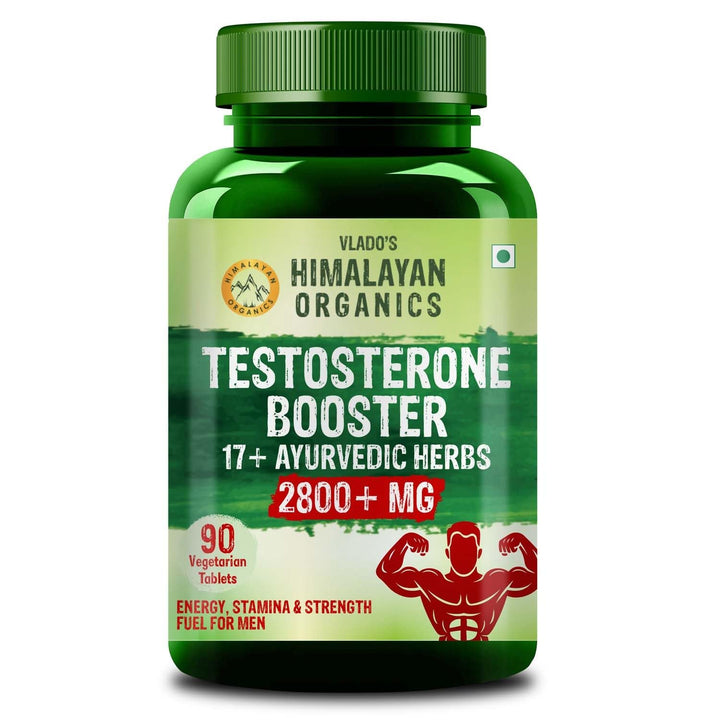 Vlado's Himalayan Organics Testosterone Booster for Men – 2800mg | With Ashwagandha, Shilajit, Kaunch Beej, Musli, Gokshura, Ginseng, Gold Bhasma & 17+ Ayurvedic Herbs | Boost Strength, Stamina, Energy & Muscle Growth - 90 Veg Tablets