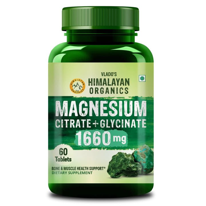 Vlado's Himalayan Organics Magnesium Complex Supplement | 1660mg | with Magnesium Glycinate, Magnesium Citrate, Magnesium Oxide - 60 Veg Tablets