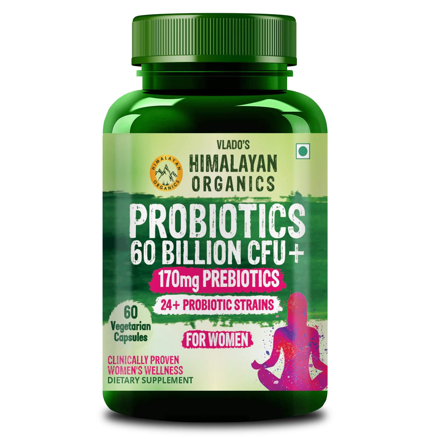 Vlado's Himalayan Organics Probiotics Supplement 60 Billion CFU+ Gut H