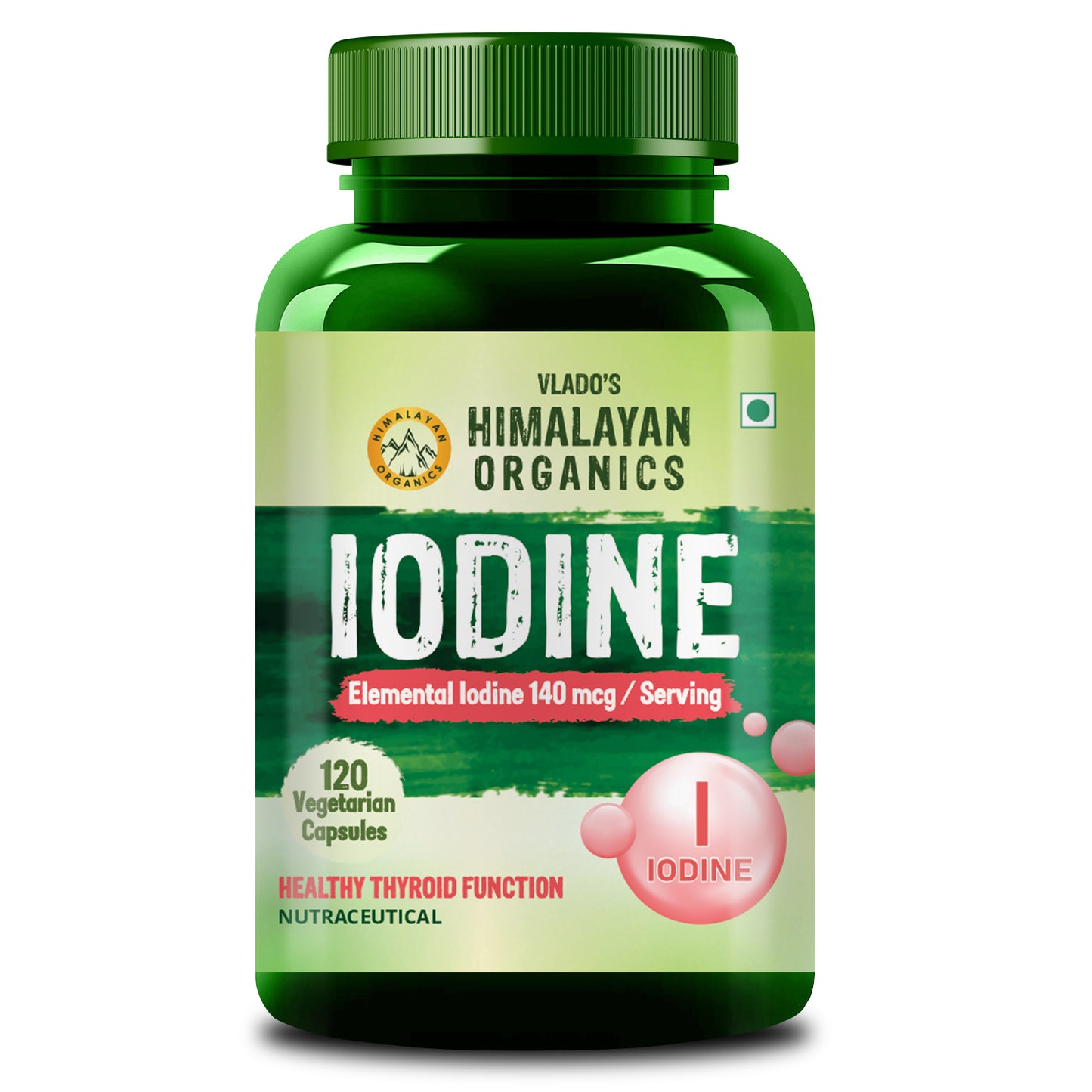 Vlado’s Himalayan Organics Iodine Supplement | Support The Thyroid And Maintain Healthy Cellular Metabolism - 120 veg Capsules